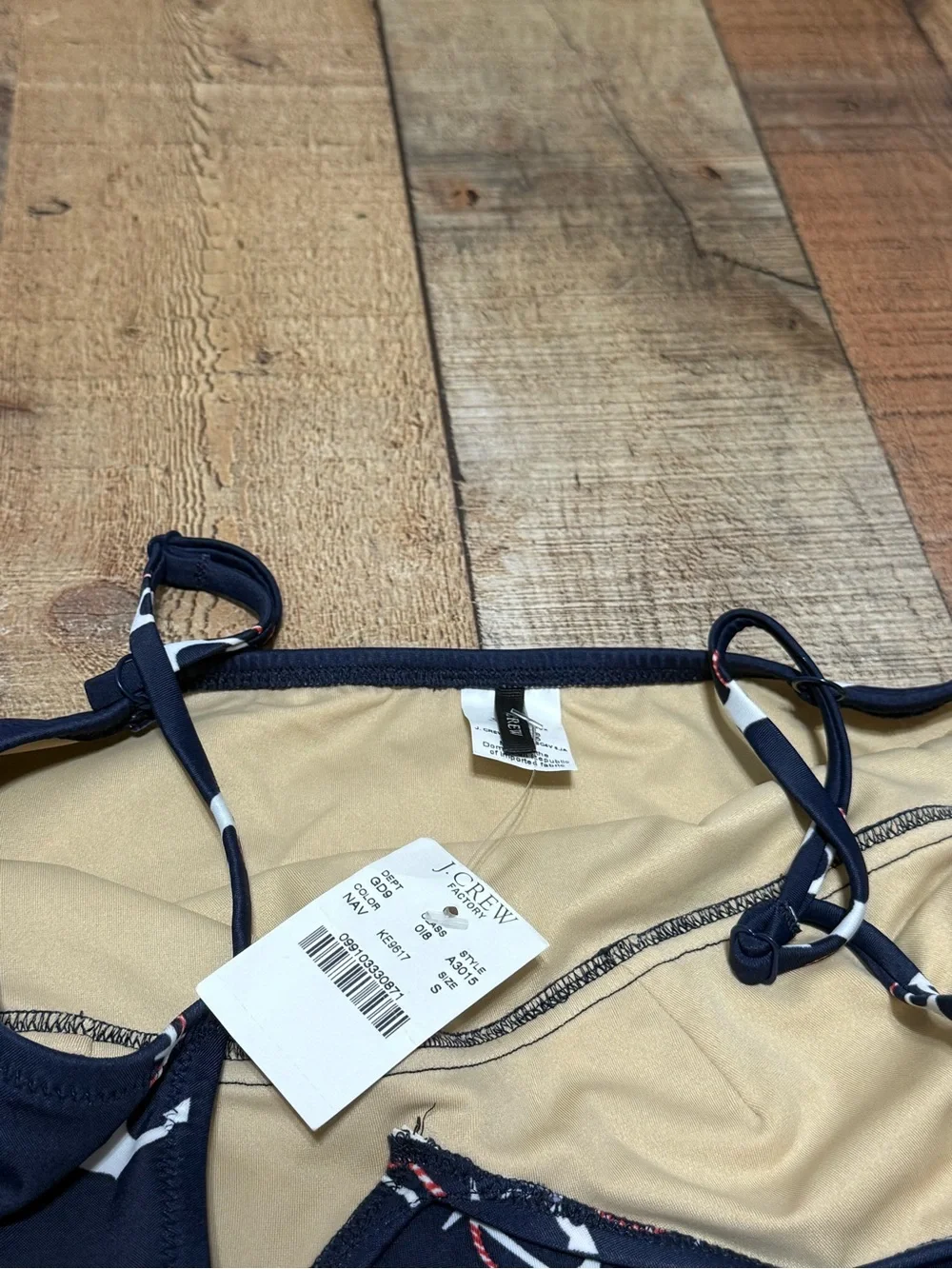 J crew One Piece Swimsuit Size small Navy Blue Womens Anchor Print Nautical